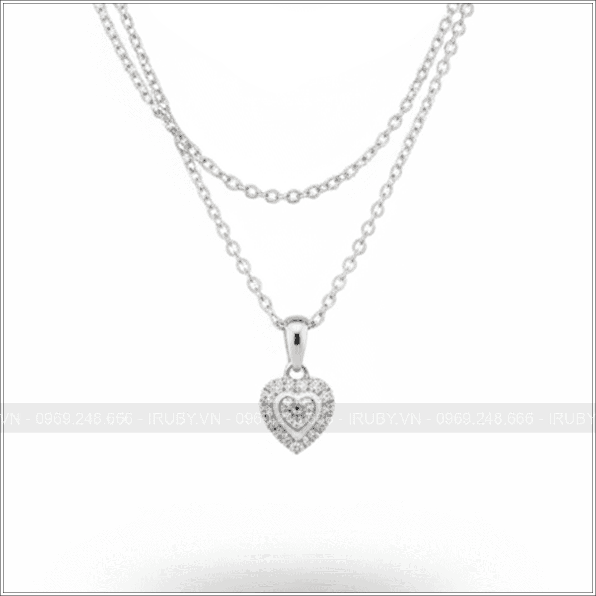 Mặt dây chuyền trái tim vĩnh cửu vàng trắng 18k – IRMDKC 029