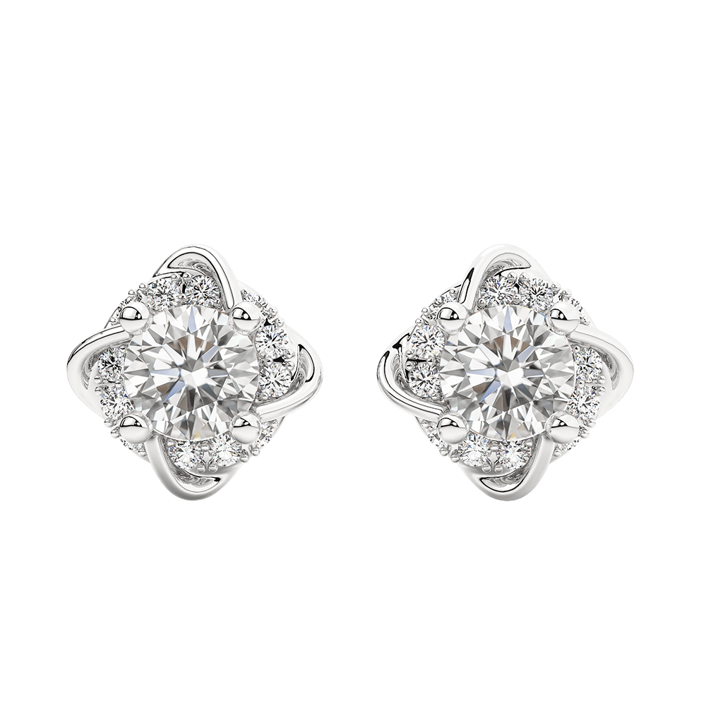 Đôi bông tai kim cương tròn – IRBTKC 017