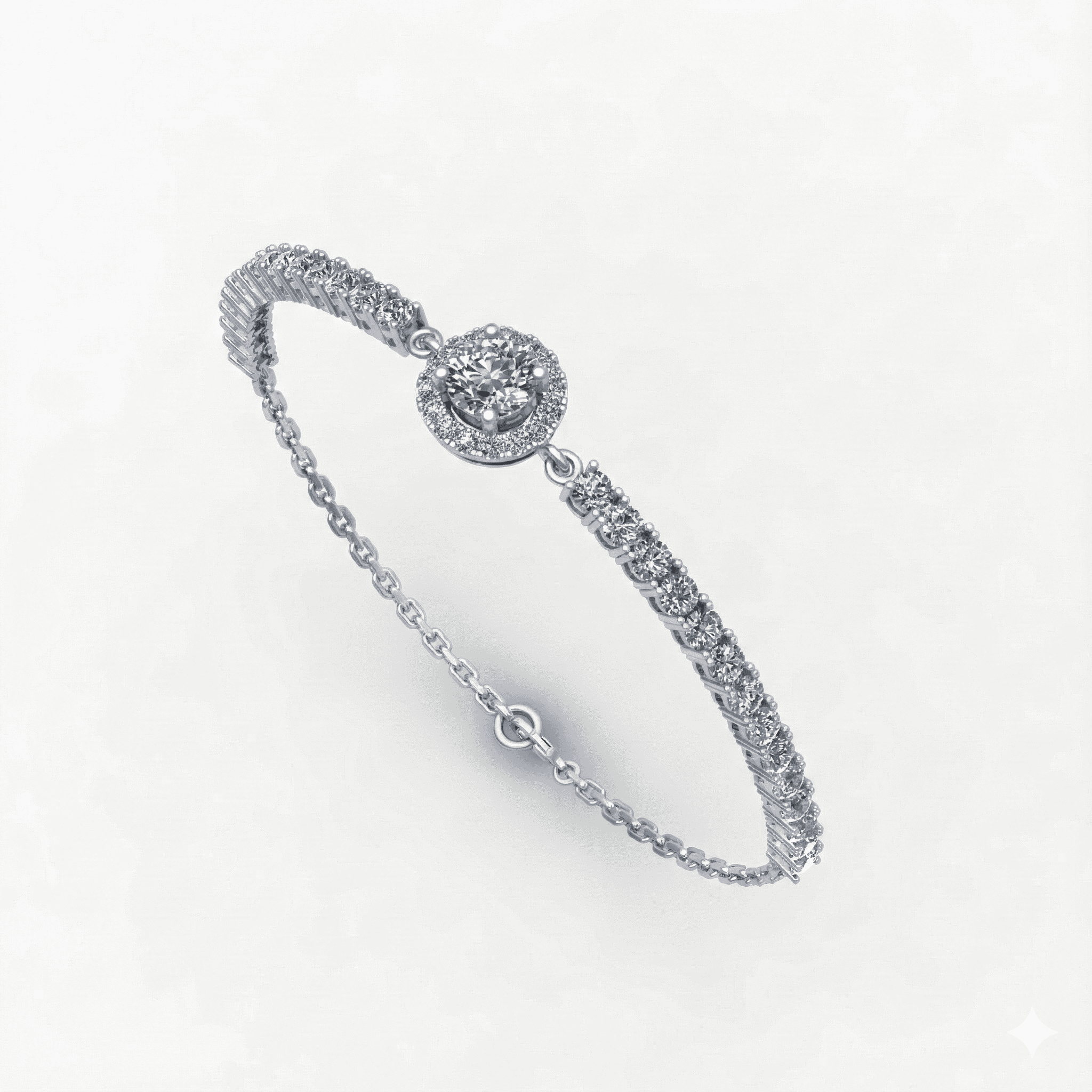 Lắc tay nữ kim cương Halo Grace 5.4ly - IRLTKC 003