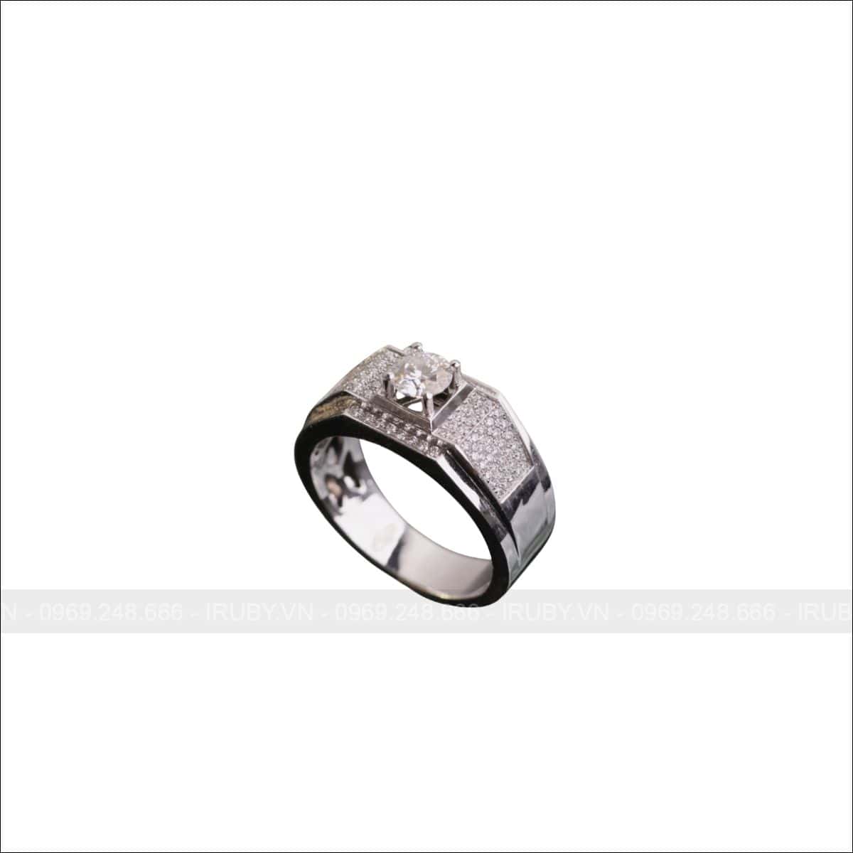 Nhẫn nam vàng trắng Royal Diamond - IRNAKC 021