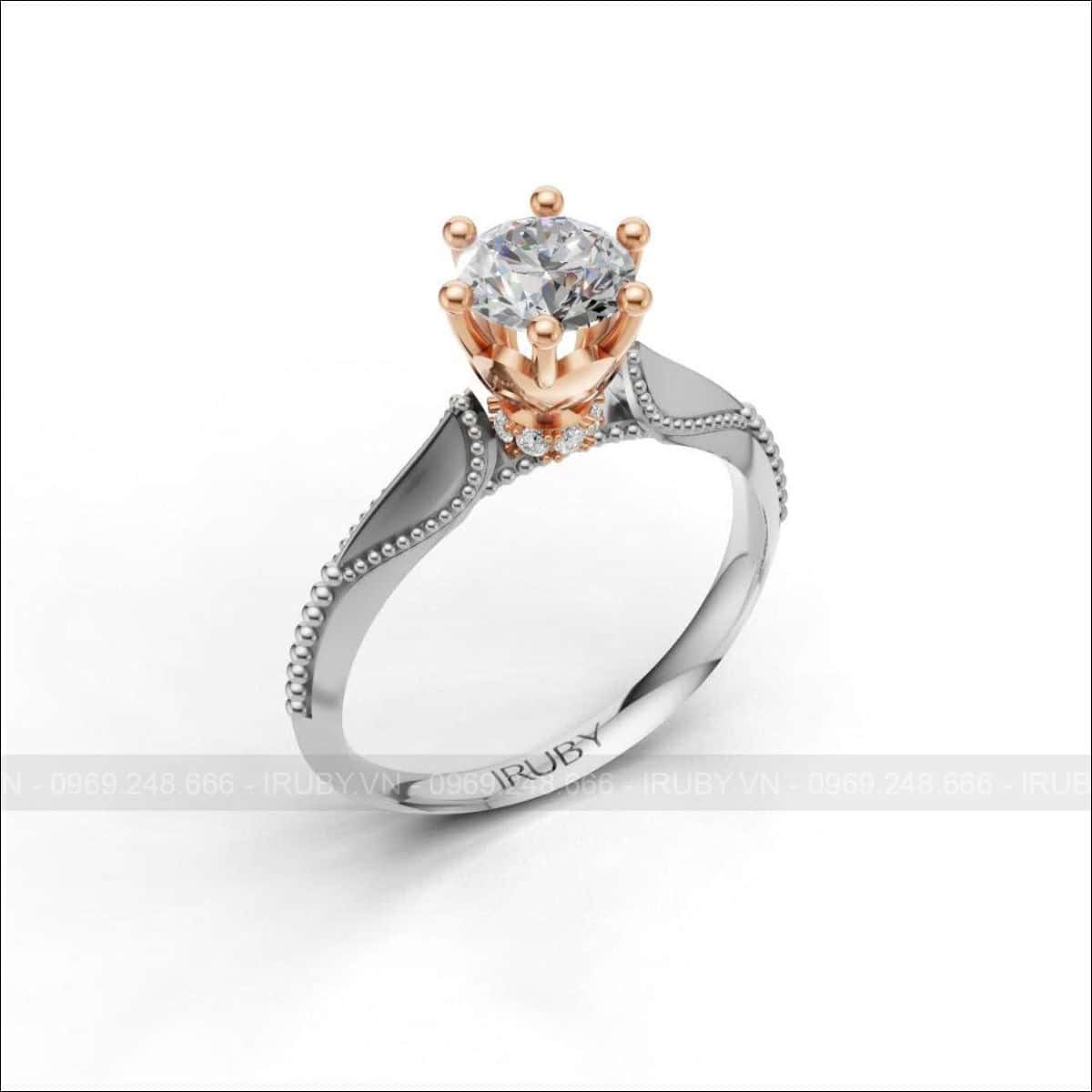 Nhẫn nữ KC 5ly4 vàng trắng - IRNUKC 121