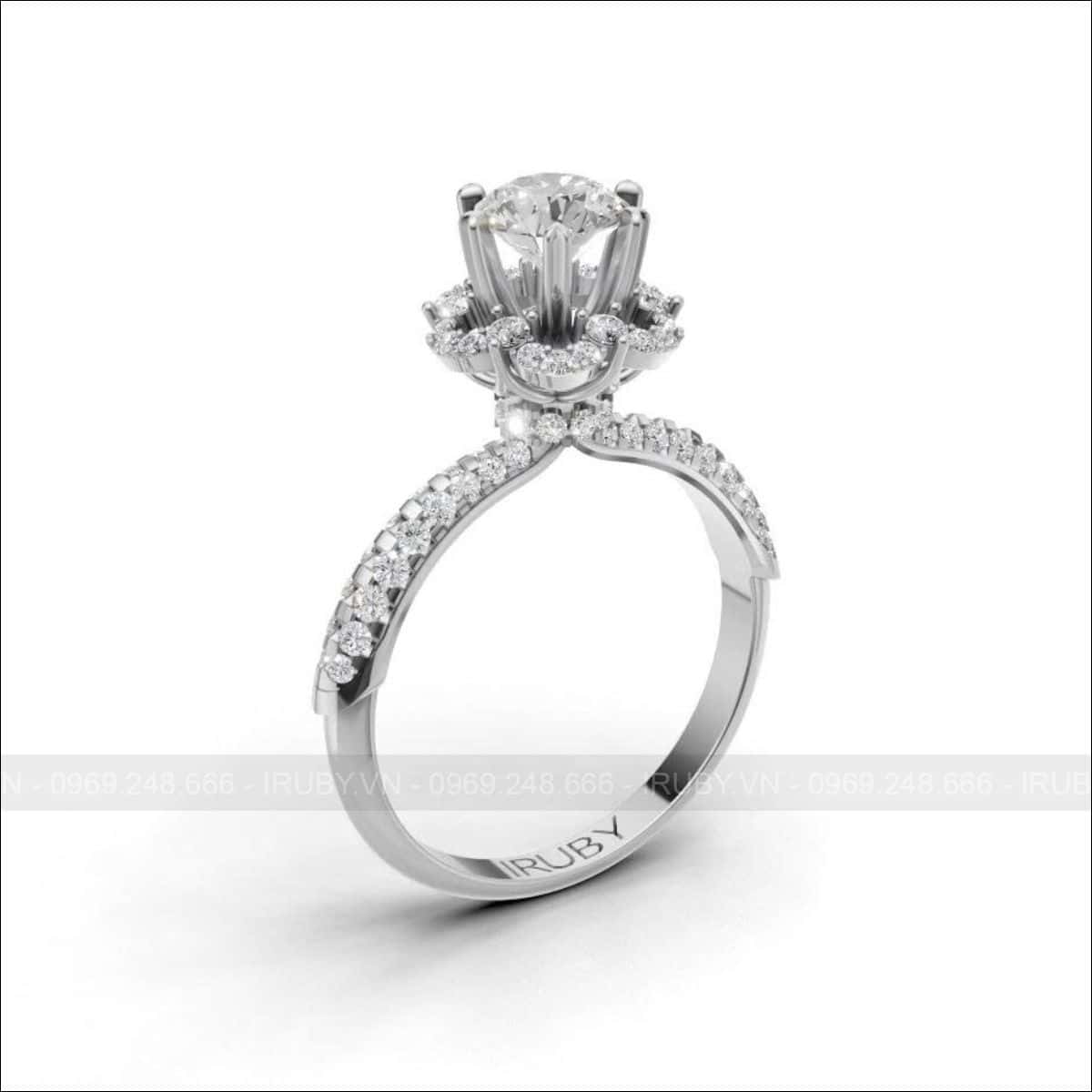 Nhẫn nữ KC 5ly4 đóa hoa hồng rực rỡ – IRNUKC 093