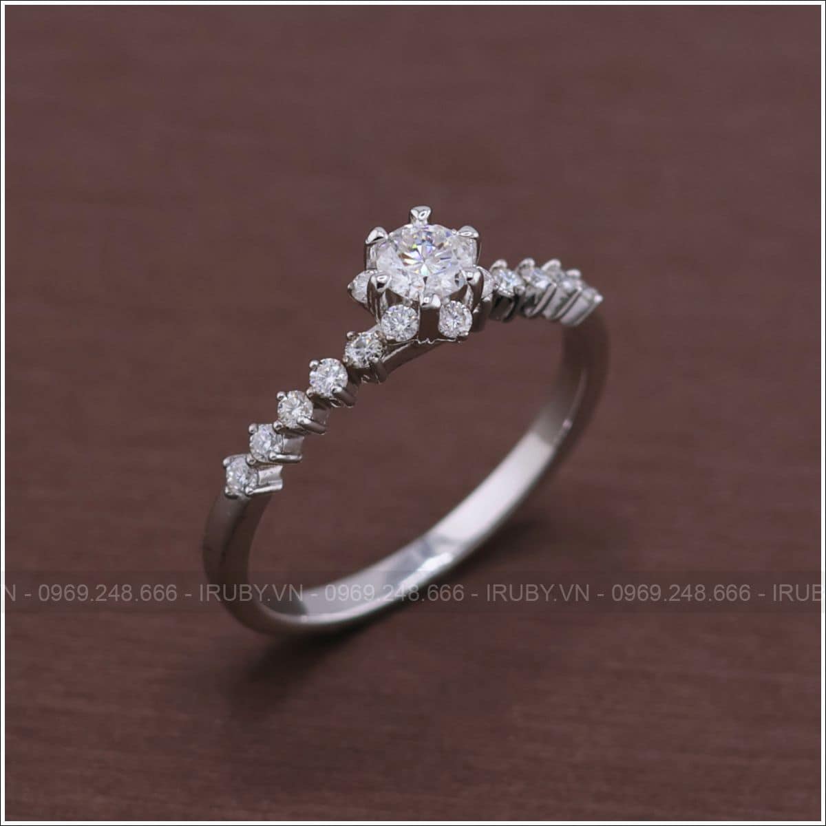 Nhẫn nữ Moissanite bạc xi kim mã: 958352203 ảnh 5
