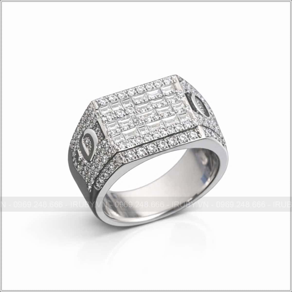 Nhẫn nam Kim Cương Baguette Sang Trọng - IRNAKC 016