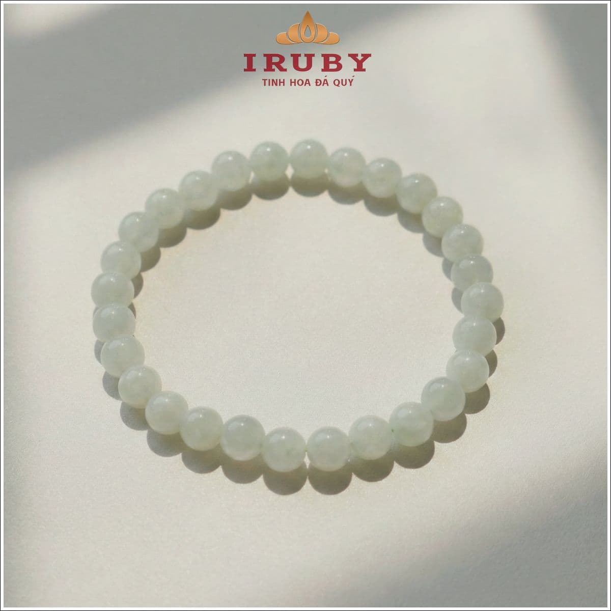 Vòng tay Bạch Ngọc Myanmar hạt 7mm - IRBN 251357
