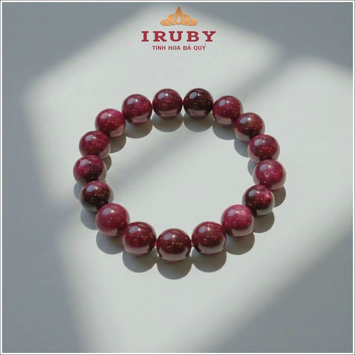 Vòng tay đá Ruby tự nhiên hạt 13mm – IRPT 2511513
