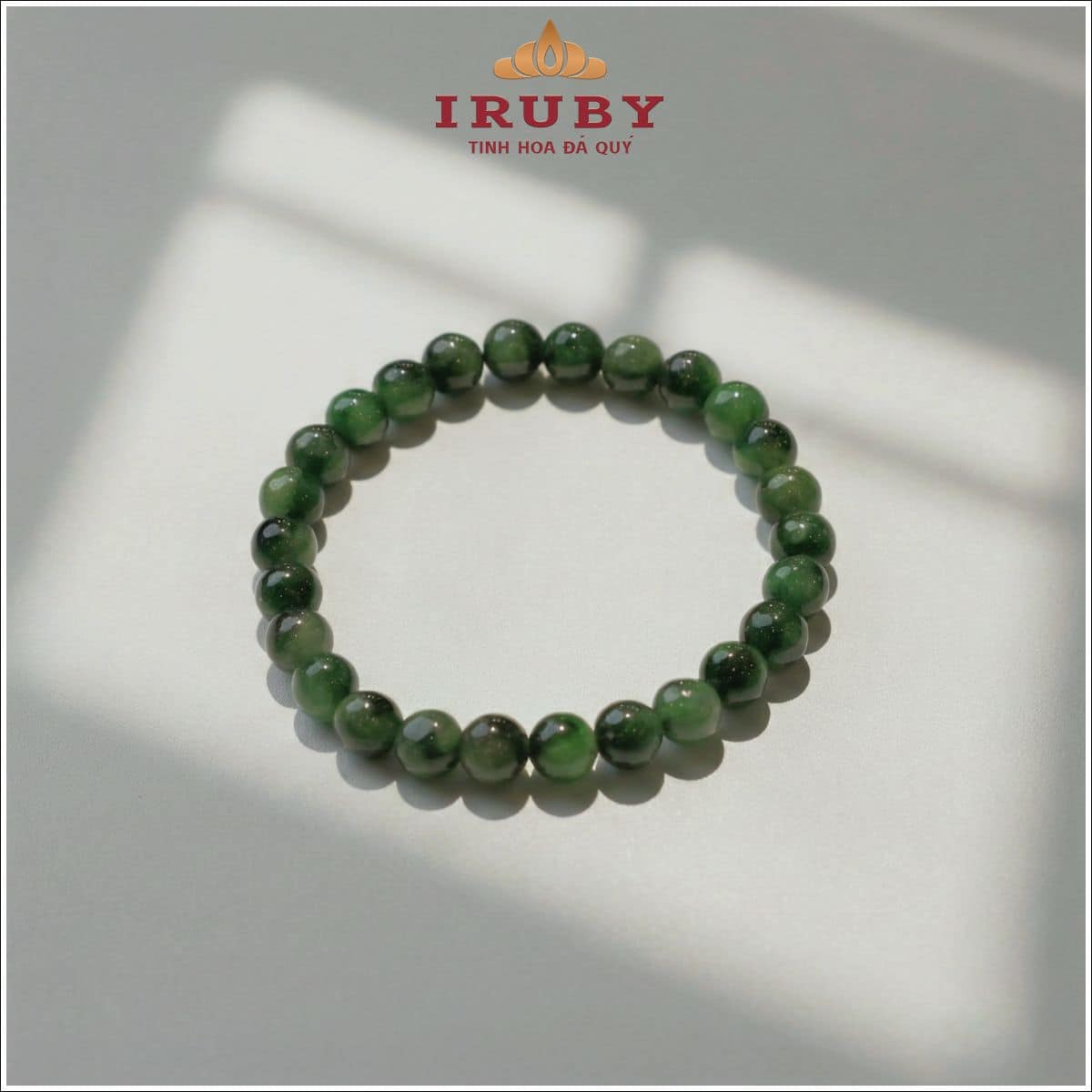 Vòng tay Jadiet xanh lý hạt 6,5mm - IRNJ 2512665