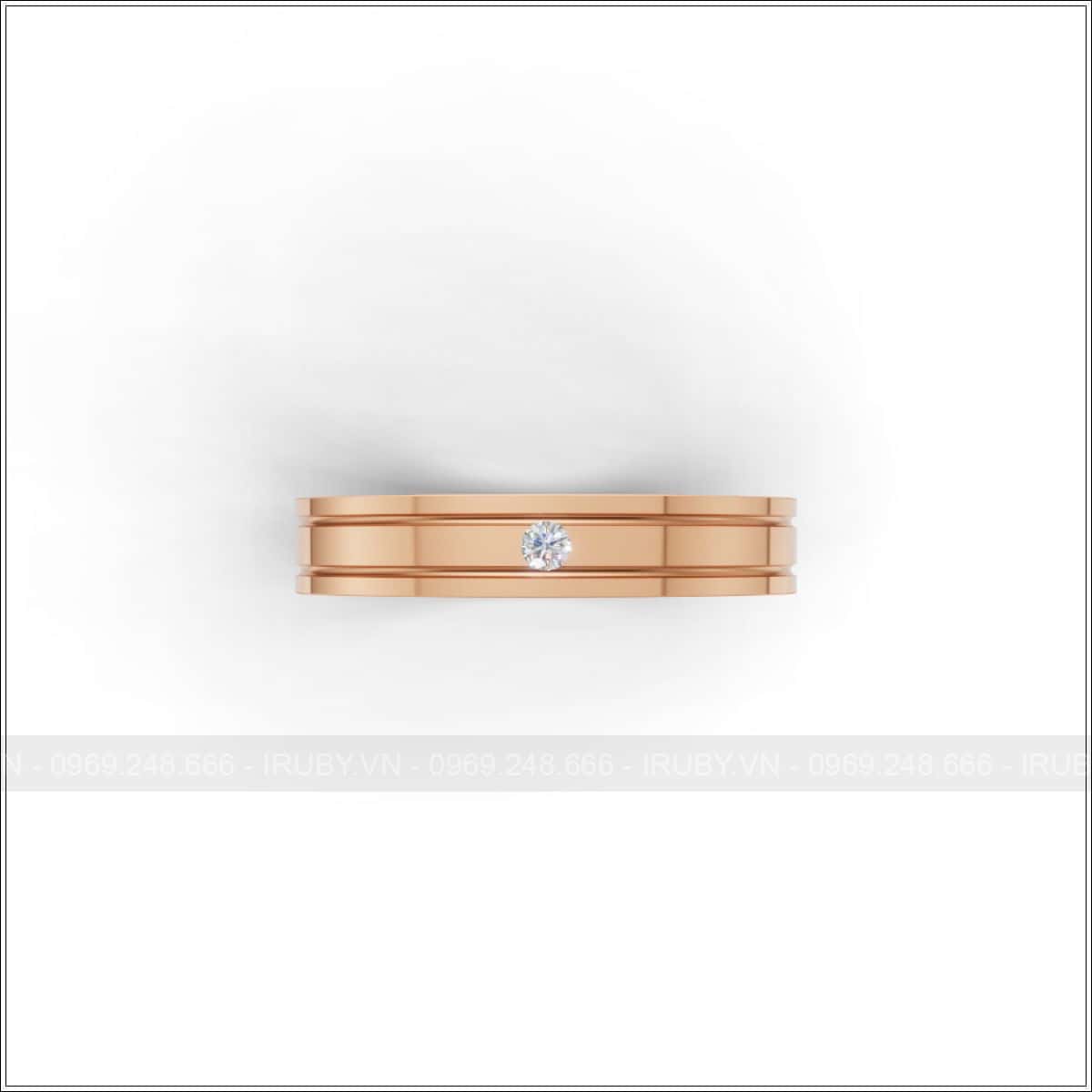 Cặp nhẫn cưới hiện đại đính đá tấm sang trọng đẳng cấp – IRNC040