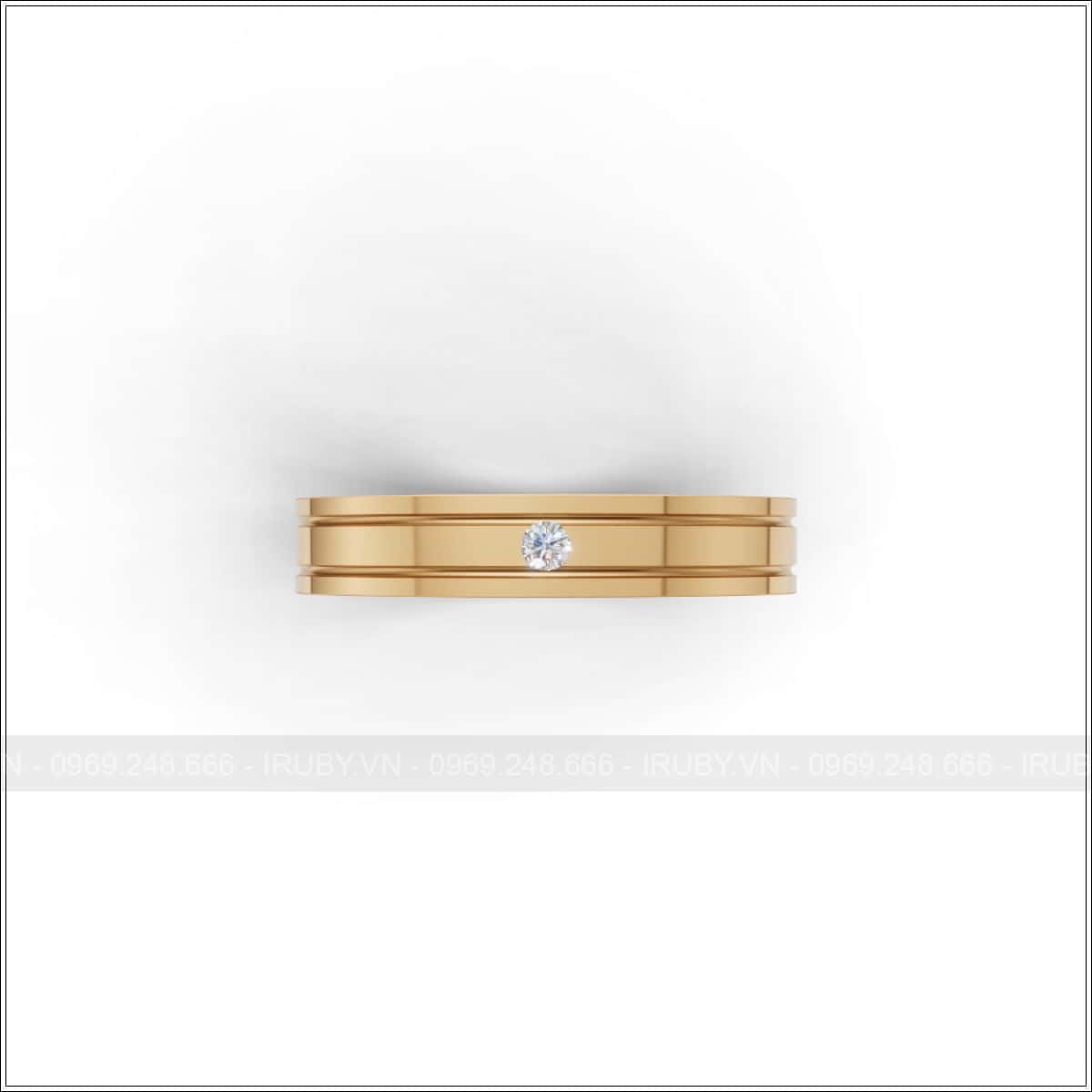 Cặp nhẫn cưới hiện đại đính đá tấm sang trọng đẳng cấp – IRNC040