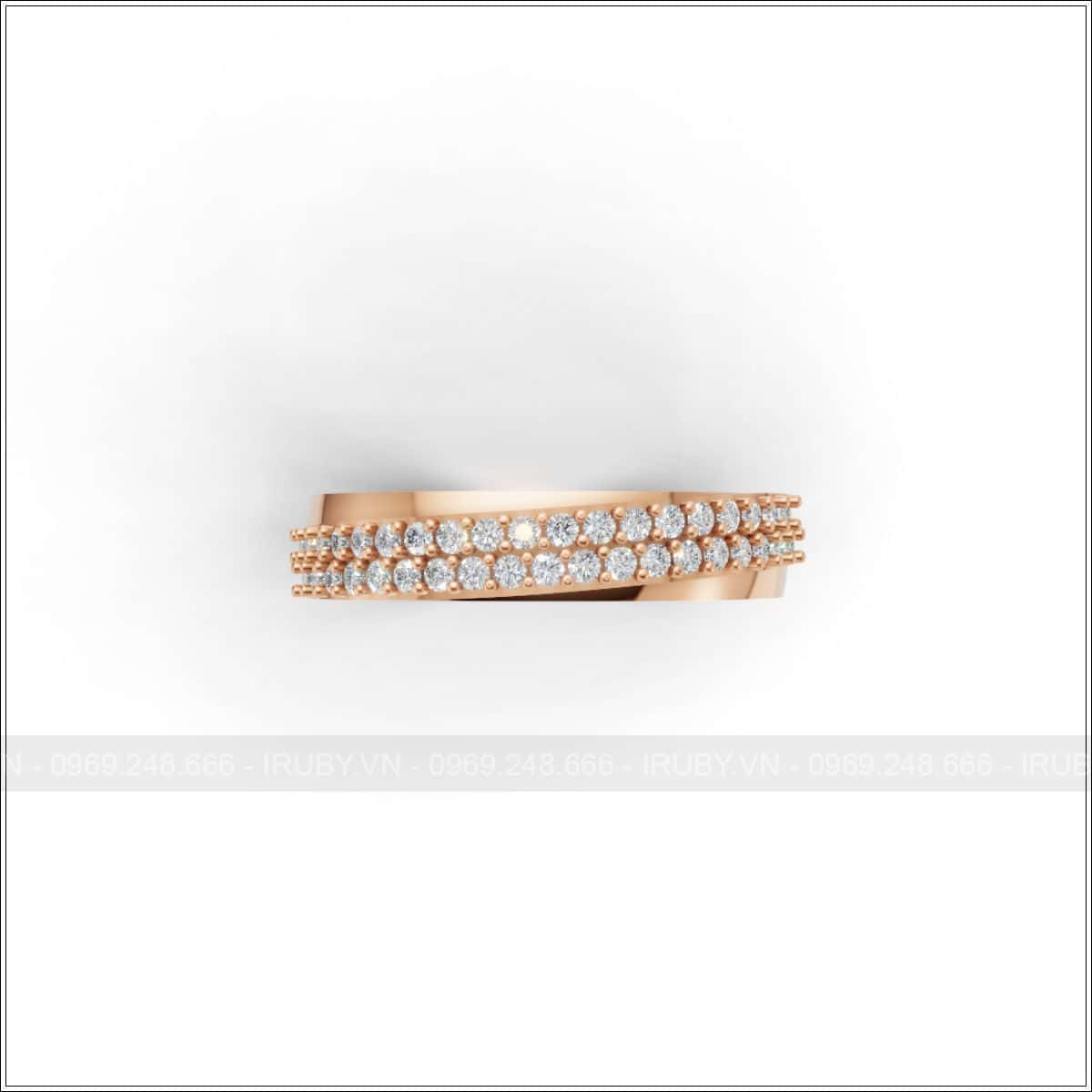 Cặp nhẫn cưới thiết kế đính đá tấm đẳng cấp quý phái – IRNC041