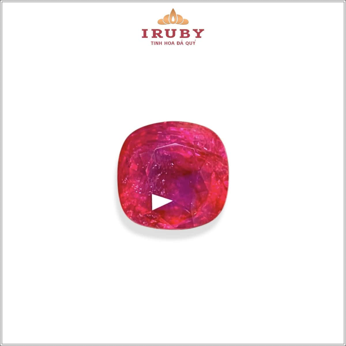 Đá Ruby facet đỏ 5,23ct – Natural Red Ruby Cushion Faceted – IRRF330 262220523