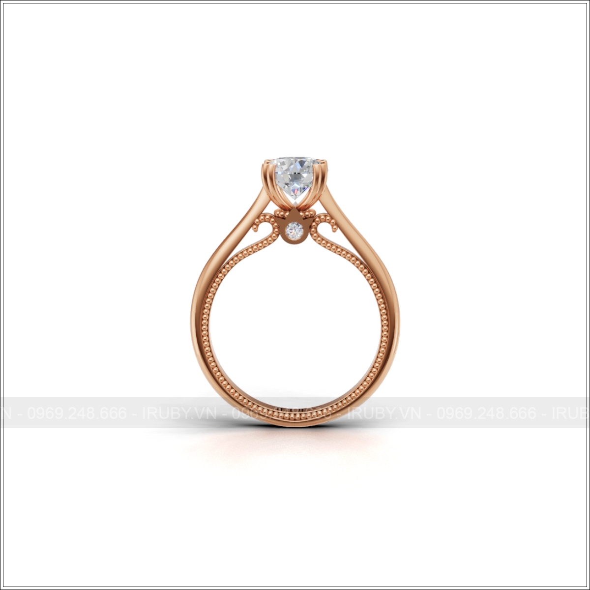 Nhẫn KC nữ 6.3Ly dáng Solitaire tinh tế – IRNUKC 127