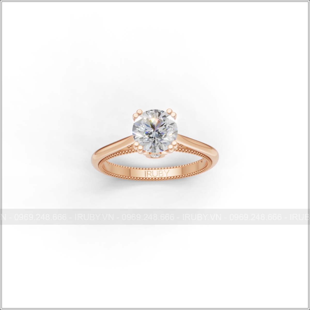 Nhẫn KC nữ 6.3Ly dáng Solitaire tinh tế – IRNUKC 127