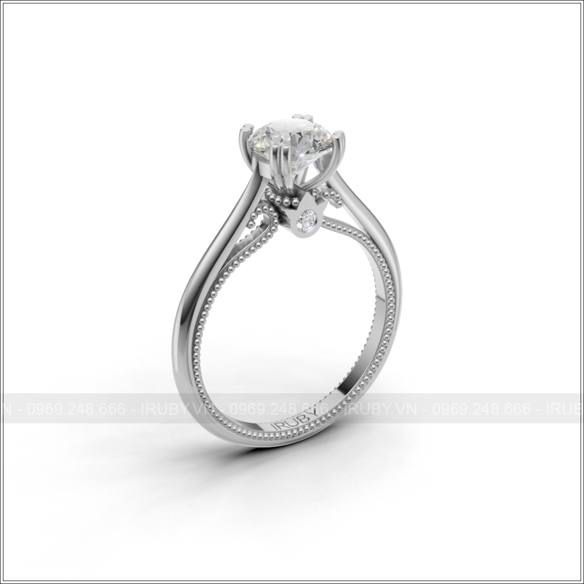 Nhẫn KC nữ 6.3Ly dáng Solitaire tinh tế - IRNUKC 127