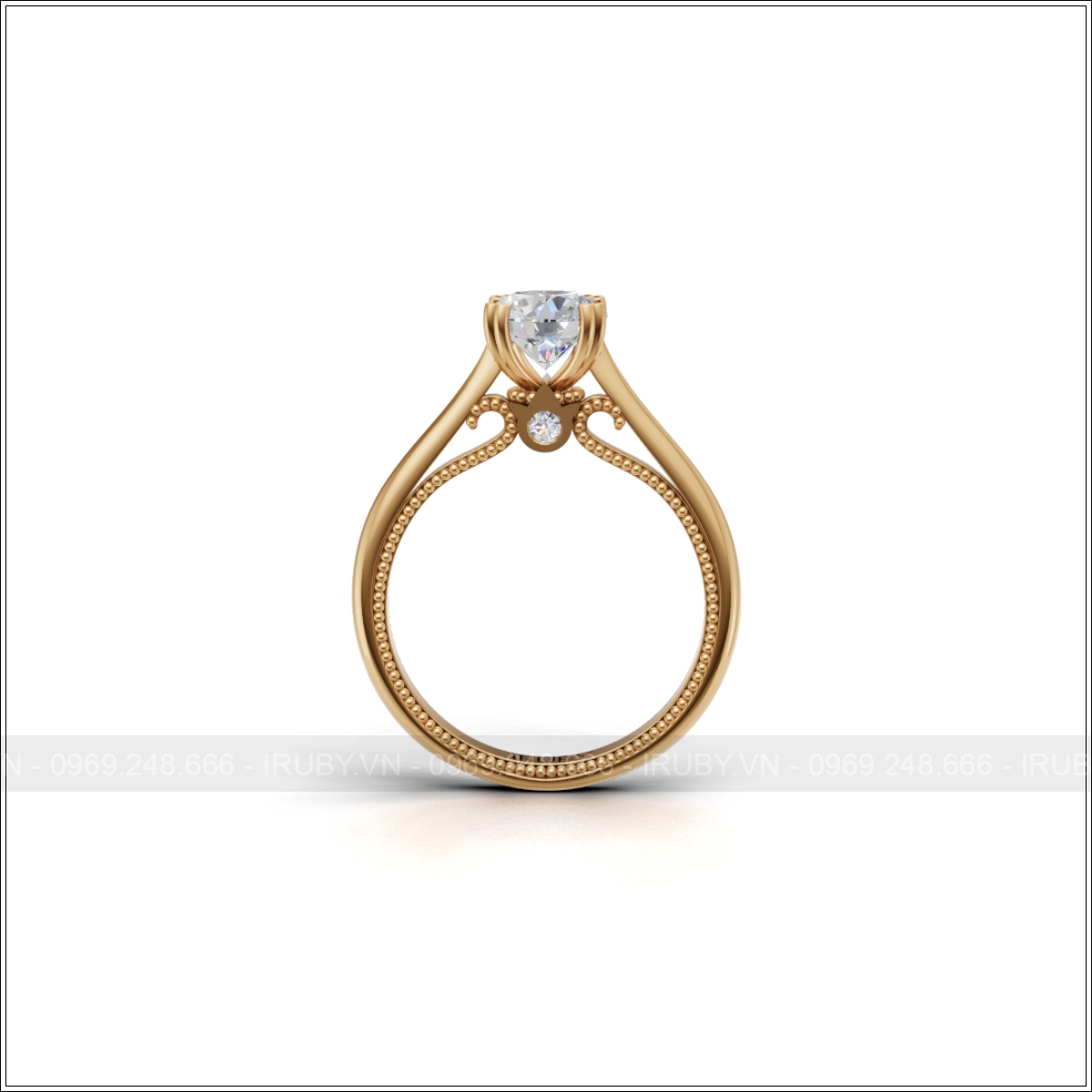 Nhẫn KC nữ 6.3Ly dáng Solitaire tinh tế – IRNUKC 127
