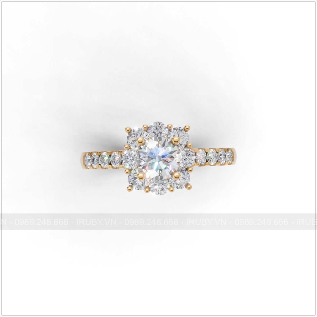 Nhẫn KC nữ thiết kế Halo hoa sang trọng – IRNUKC 139