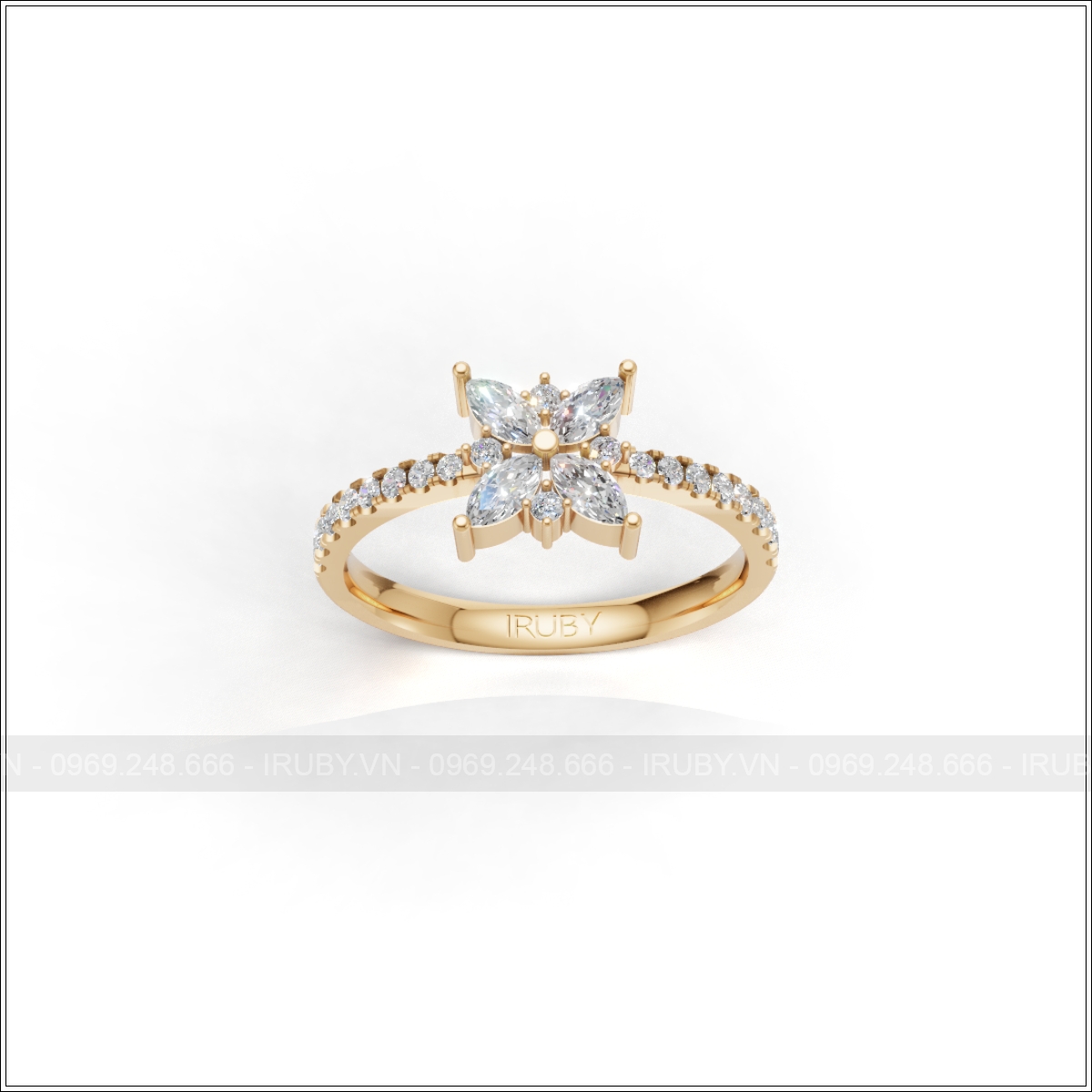 Nhẫn KC nữ thiết kế hoa hiện đại – IRNUKC 126