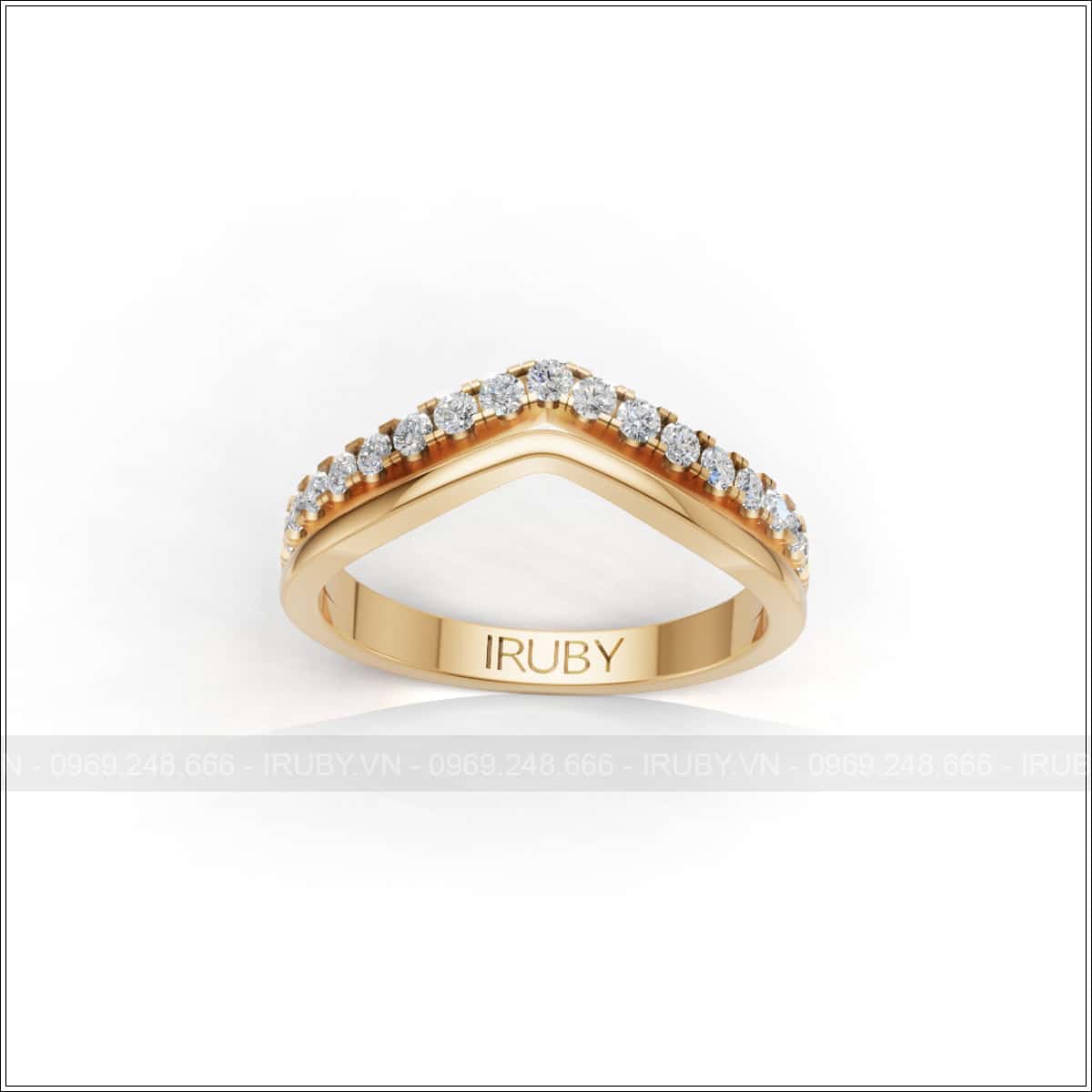 Nhẫn nữ IRUBY Signature dáng V thanh lịch – IRNUKC091