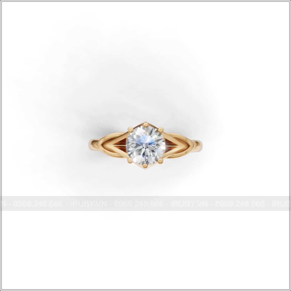 Nhẫn nữ đính đá chủ 5.8mm thiết kế xoắn thanh lịch – IRNUKC080