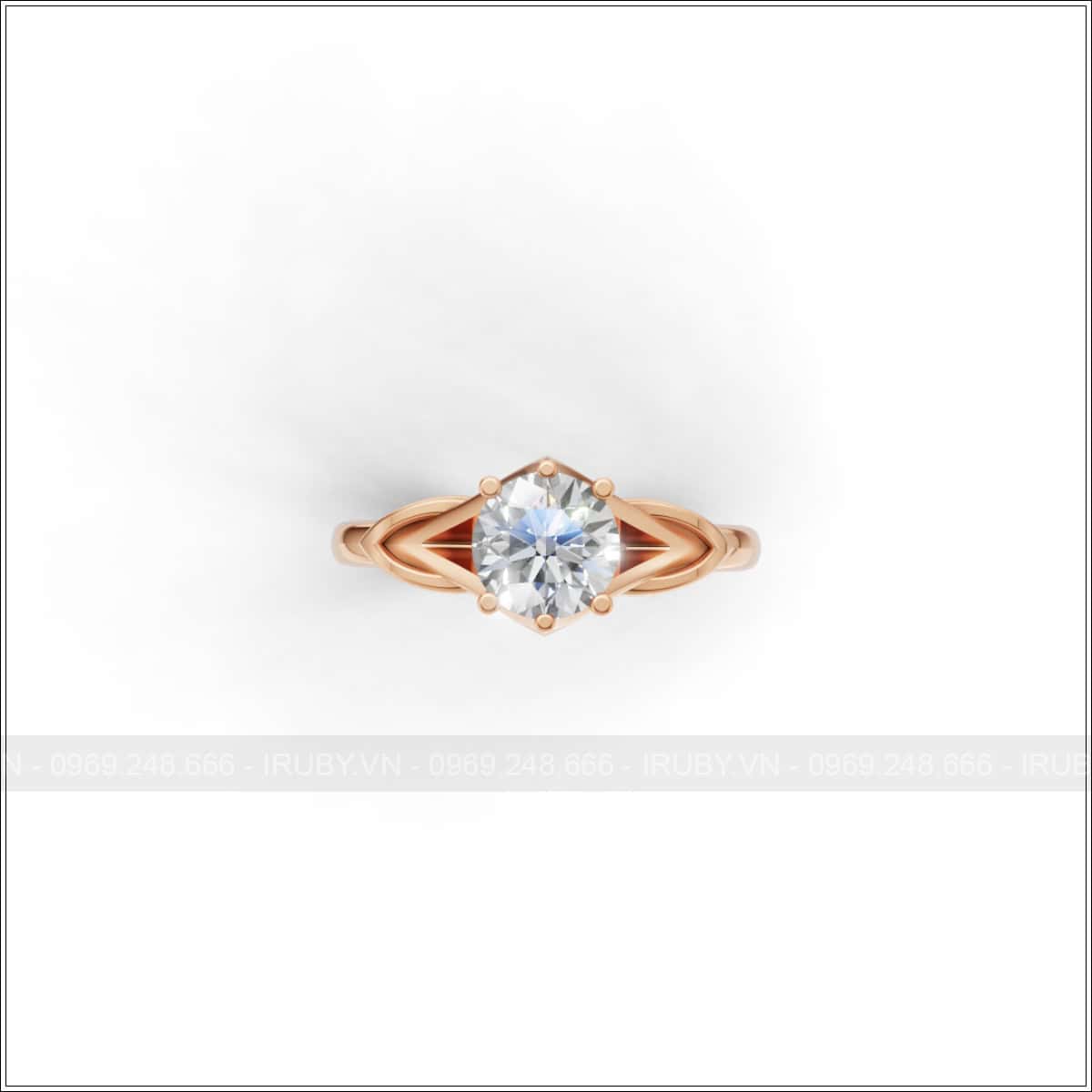 Nhẫn nữ đính đá chủ 5.8mm thiết kế xoắn thanh lịch – IRNUKC080