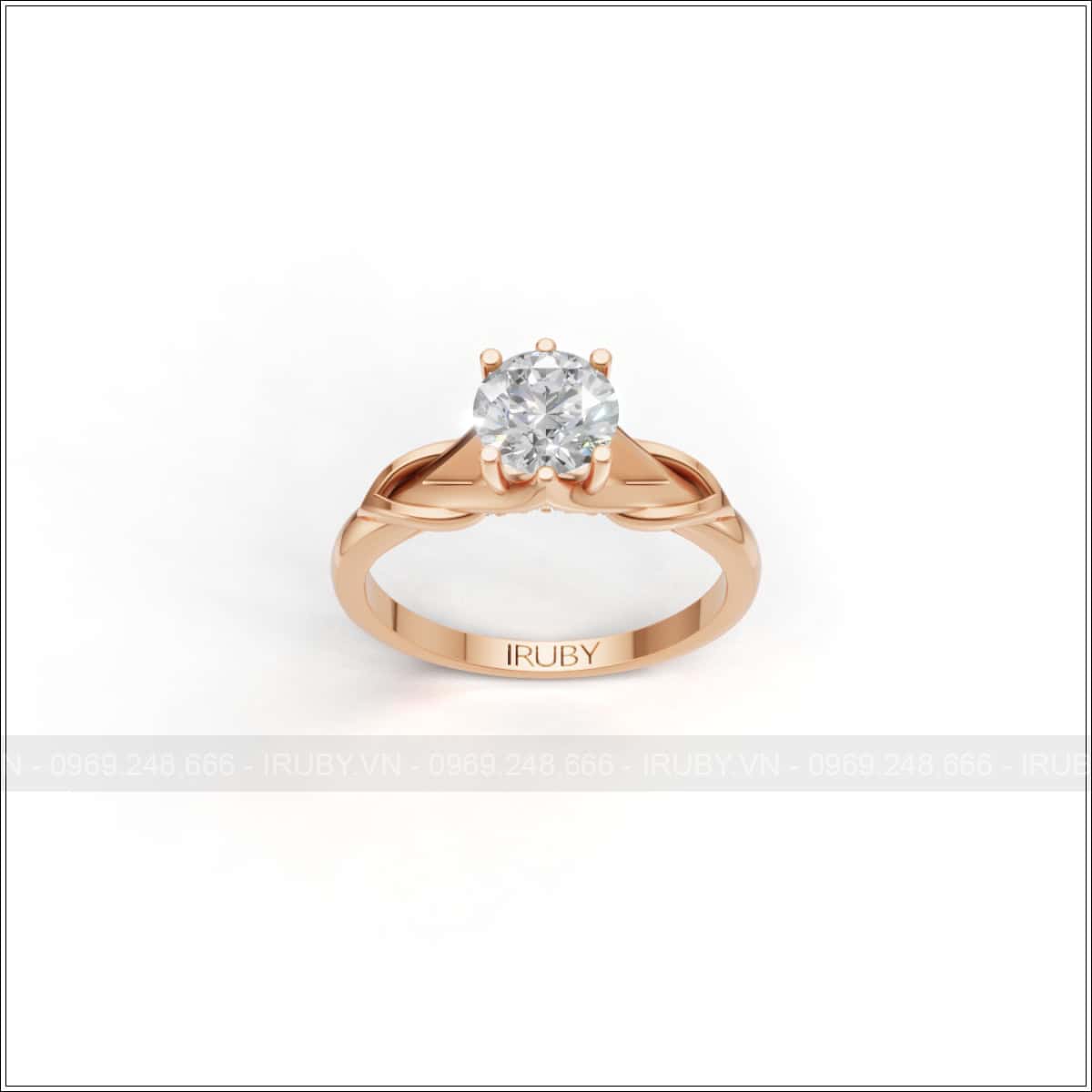 Nhẫn nữ đính đá chủ 5.8mm thiết kế xoắn thanh lịch – IRNUKC080