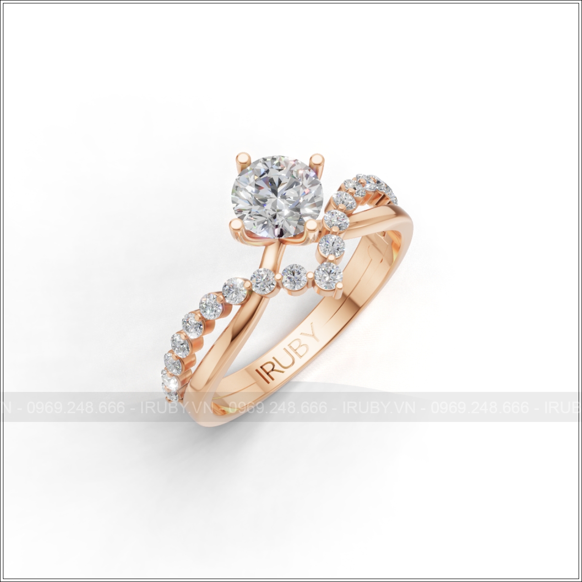 Nhẫn nữ KC 5ly Solitaire đai tấm cao cấp – IRNUKC092