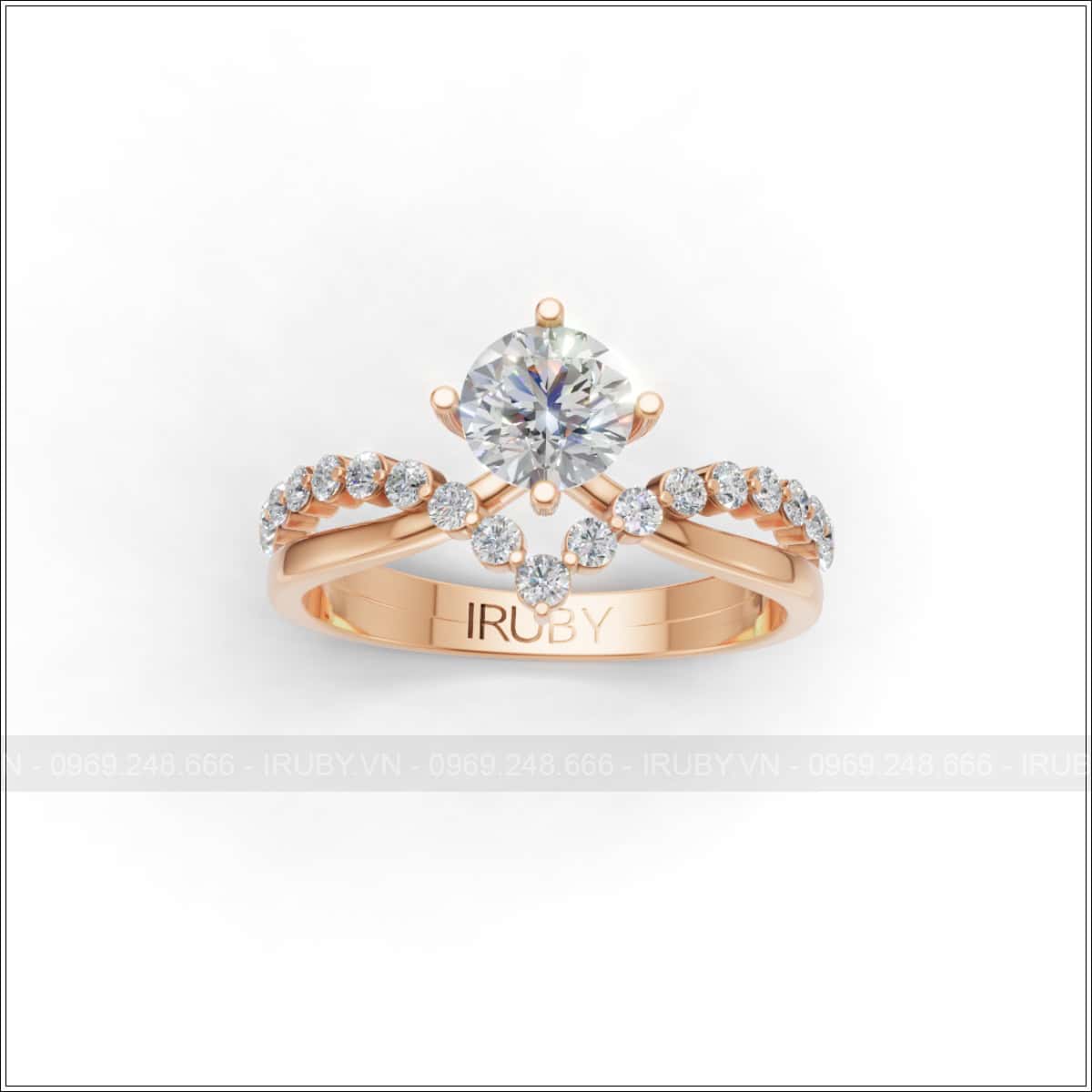 Nhẫn nữ KC 5ly Solitaire đai tấm cao cấp – IRNUKC092