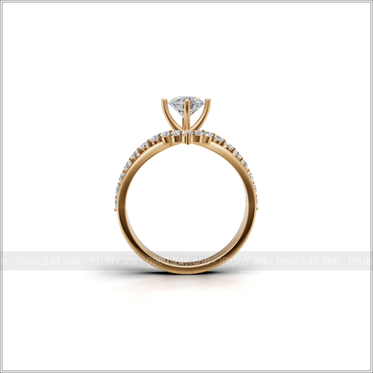 Nhẫn nữ KC 5ly Solitaire đai tấm cao cấp – IRNUKC092