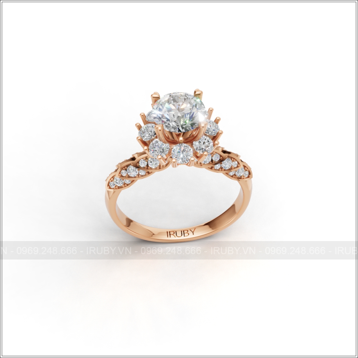 Nhẫn nữ KC cao cấp đai lá cách điệu thanh lịch – IRNUKC 136