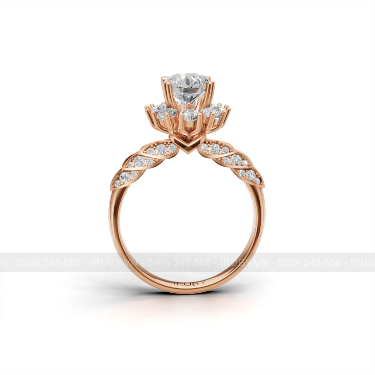 Nhẫn nữ KC cao cấp đai lá cách điệu thanh lịch – IRNUKC 136