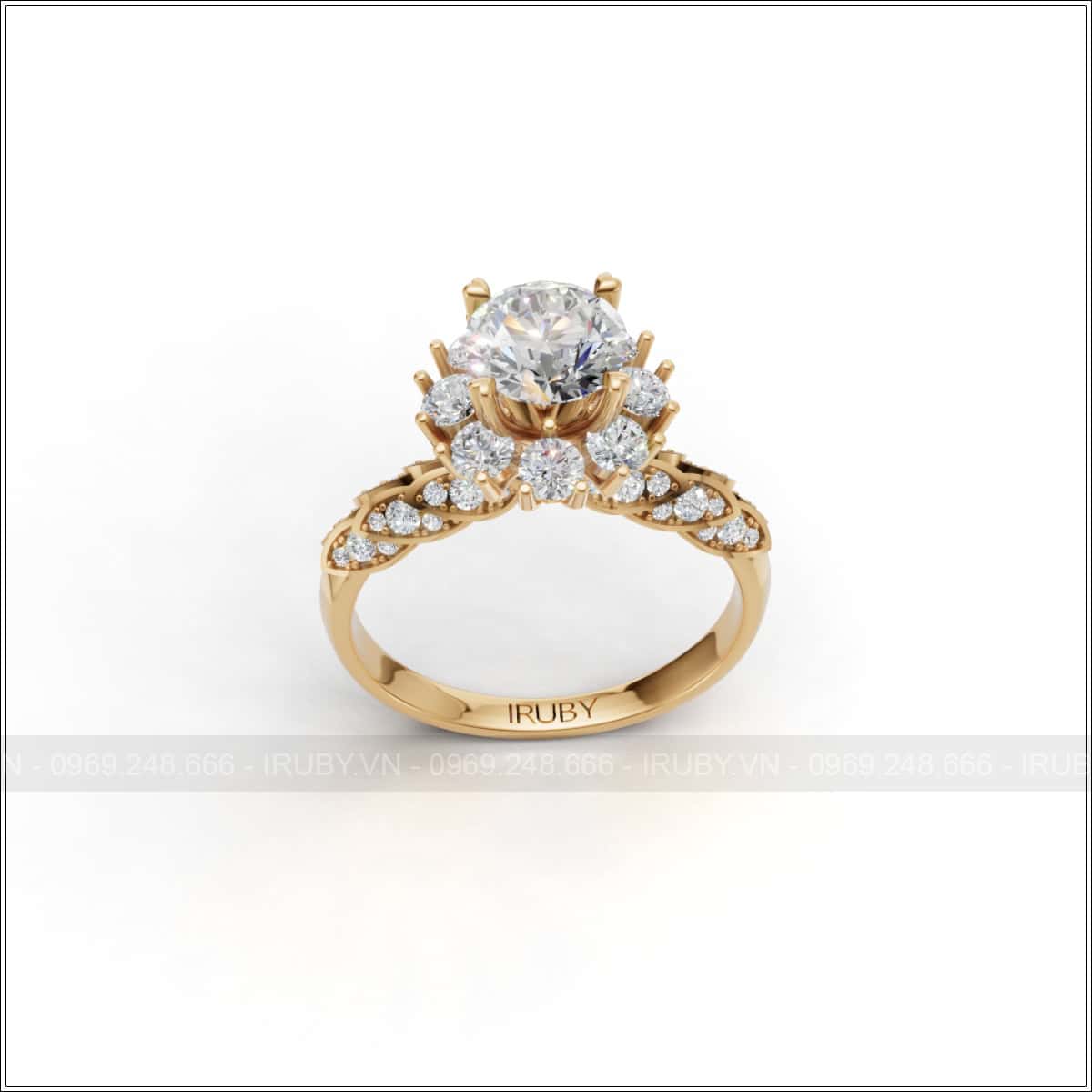 Nhẫn nữ KC cao cấp đai lá cách điệu thanh lịch – IRNUKC 136