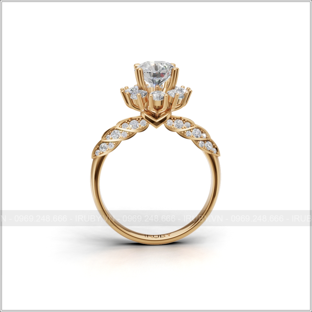 Nhẫn nữ KC cao cấp đai lá cách điệu thanh lịch – IRNUKC 136
