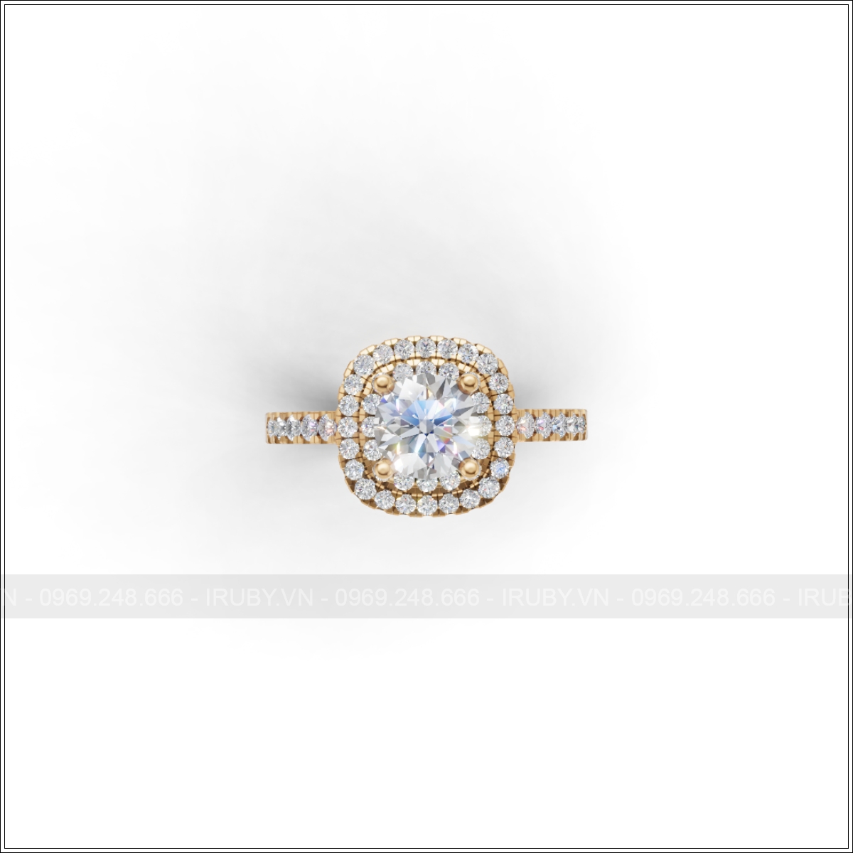 Nhẫn nữ KC Halo 2 tầng cao cấp – IRNUKC 135