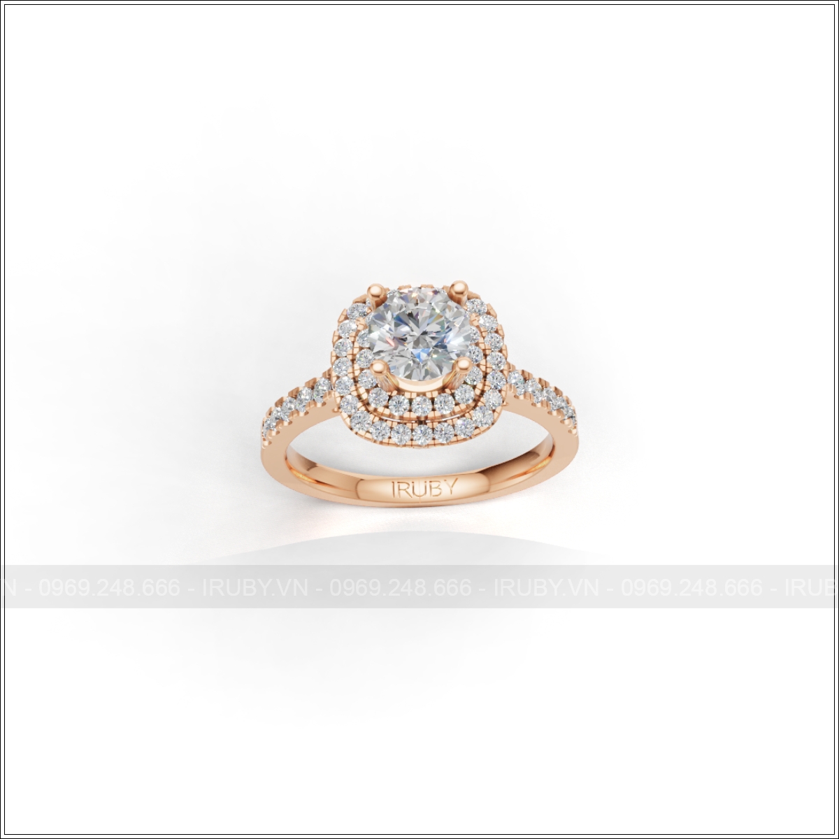 Nhẫn nữ KC Halo 2 tầng cao cấp – IRNUKC 135