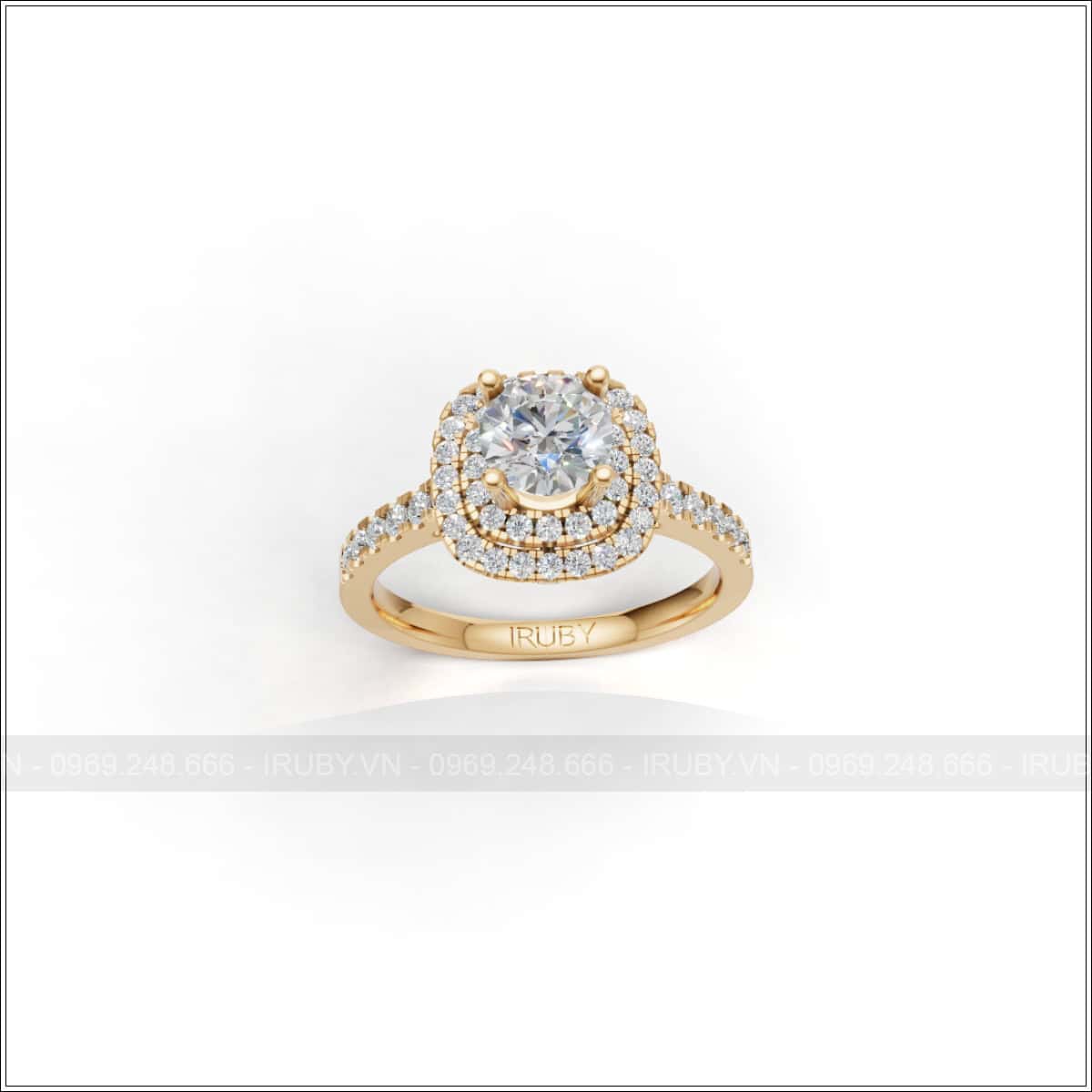 Nhẫn nữ KC Halo 2 tầng cao cấp – IRNUKC 135