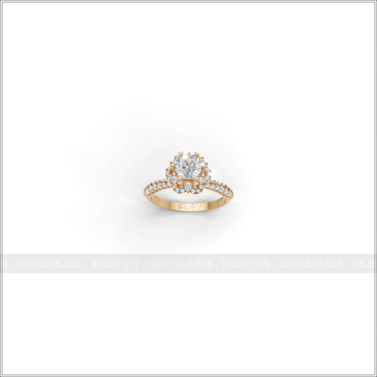 Nhẫn nữ KC Solitaire halo cao cấp 5.4mm – IRNUKC093