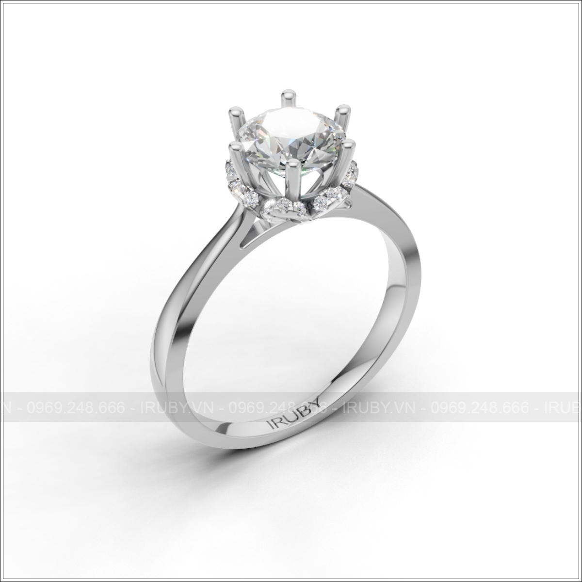 Nhẫn nữ KC thiết kế Halo tôn viên chủ - IRNUKC 138