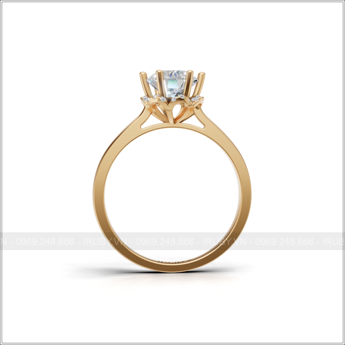 Nhẫn nữ KC thiết kế Halo tôn viên chủ – IRNUKC 138