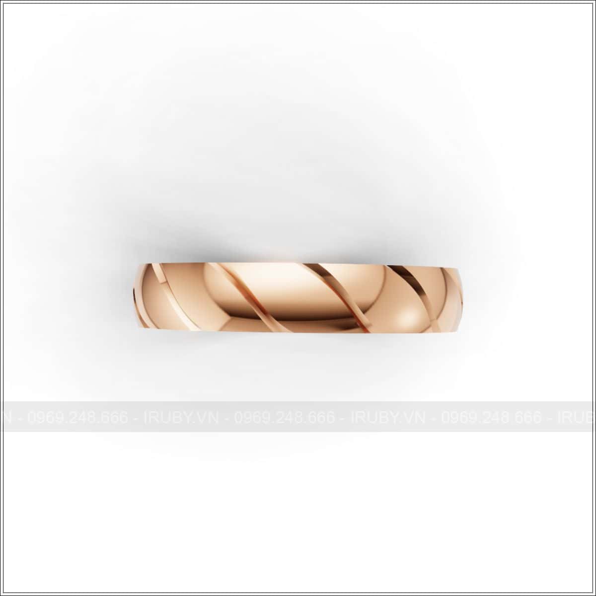 Nhẫn cưới cao cấp họa tiết xoắn đính đá sang trọng – IRNC029