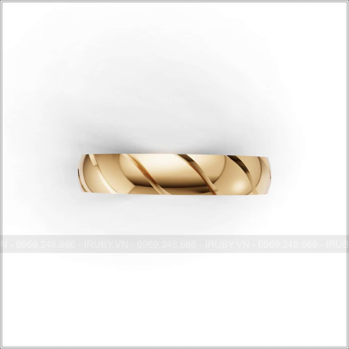 Nhẫn cưới cao cấp họa tiết xoắn đính đá sang trọng – IRNC029