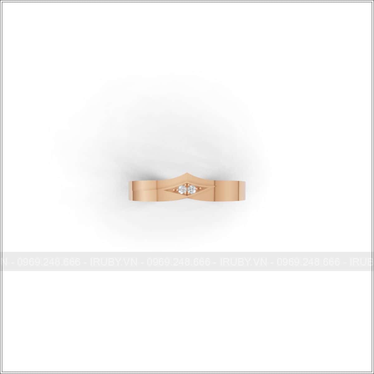 Nhẫn cưới đính đá đôi sang trọng phong cách trẻ trung – IRNC045
