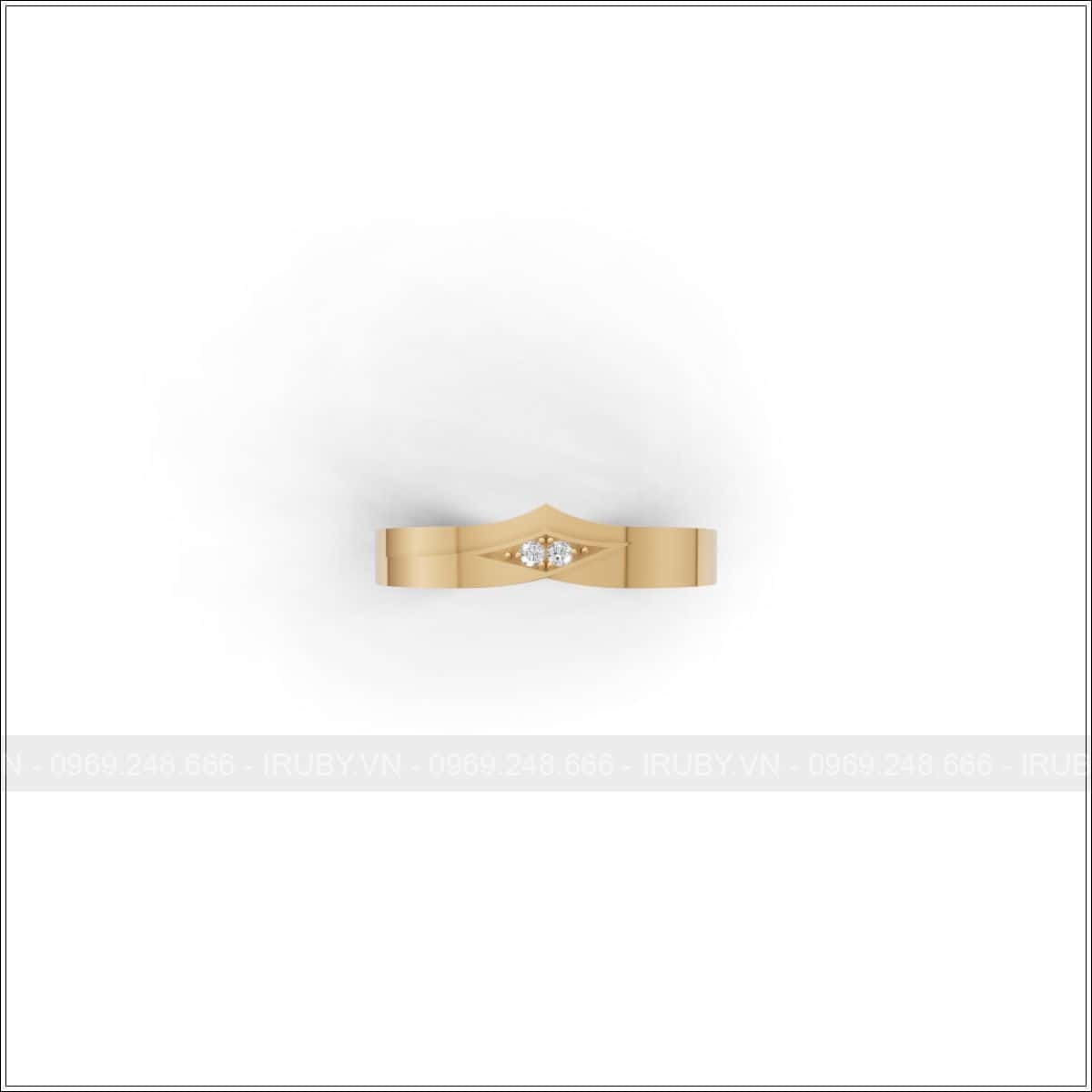 Nhẫn cưới đính đá đôi sang trọng phong cách trẻ trung – IRNC045