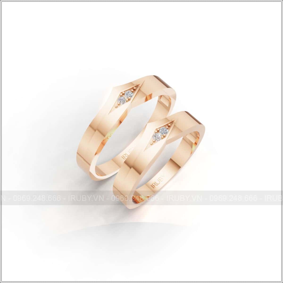 Nhẫn cưới đính đá đôi sang trọng phong cách trẻ trung – IRNC045