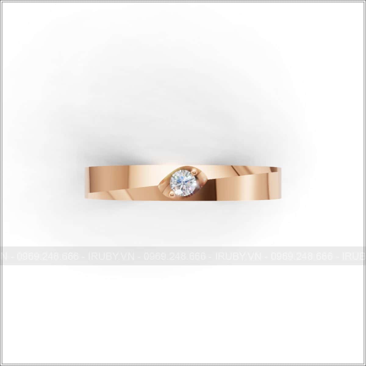 Nhẫn cưới đính đá phong cách tối giản sang trọng – IRNC031