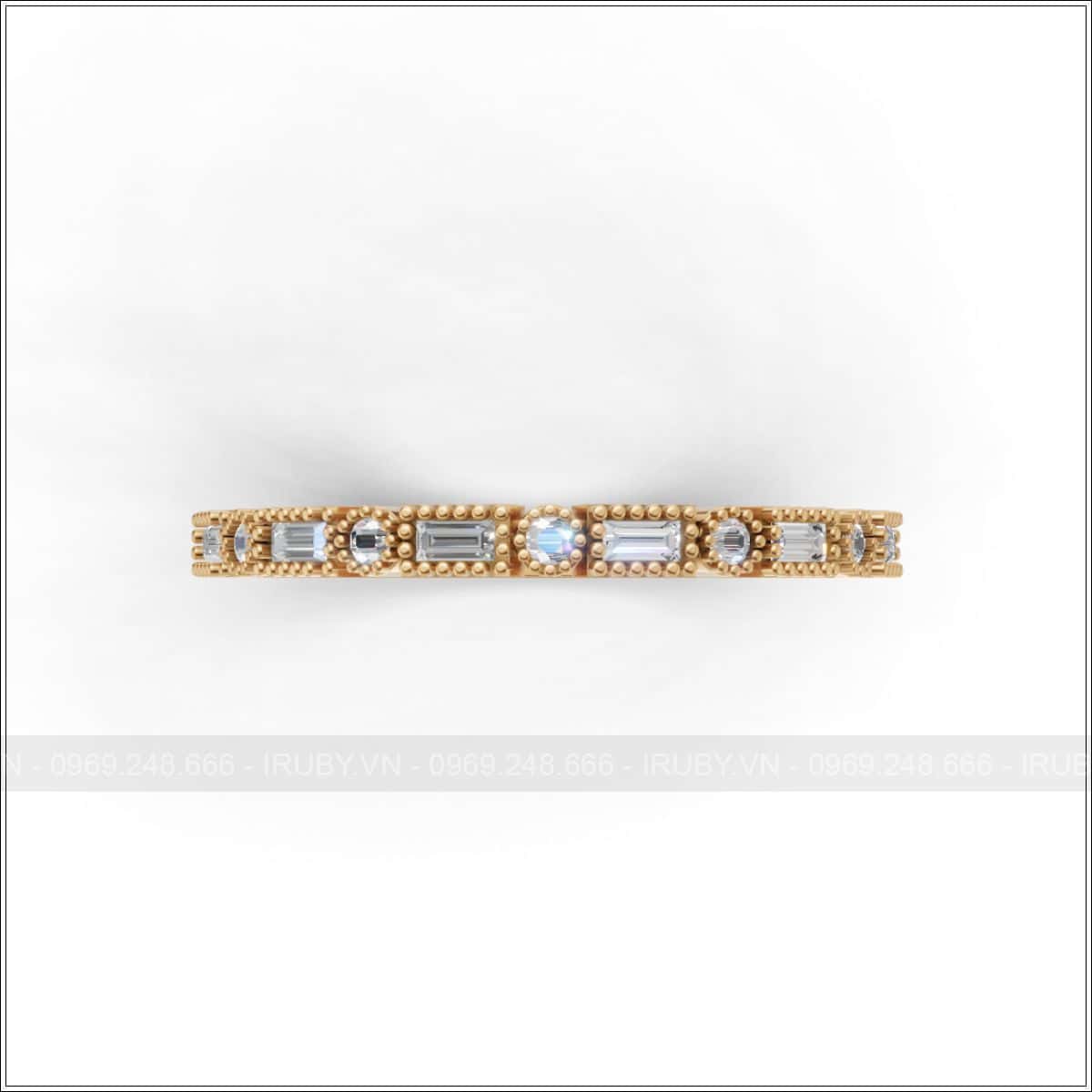 Nhẫn cưới đính nhiều hàng đá lấp lánh sang trọng – IRNC046