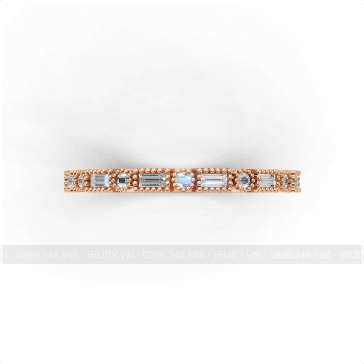 Nhẫn cưới đính nhiều hàng đá lấp lánh sang trọng – IRNC046