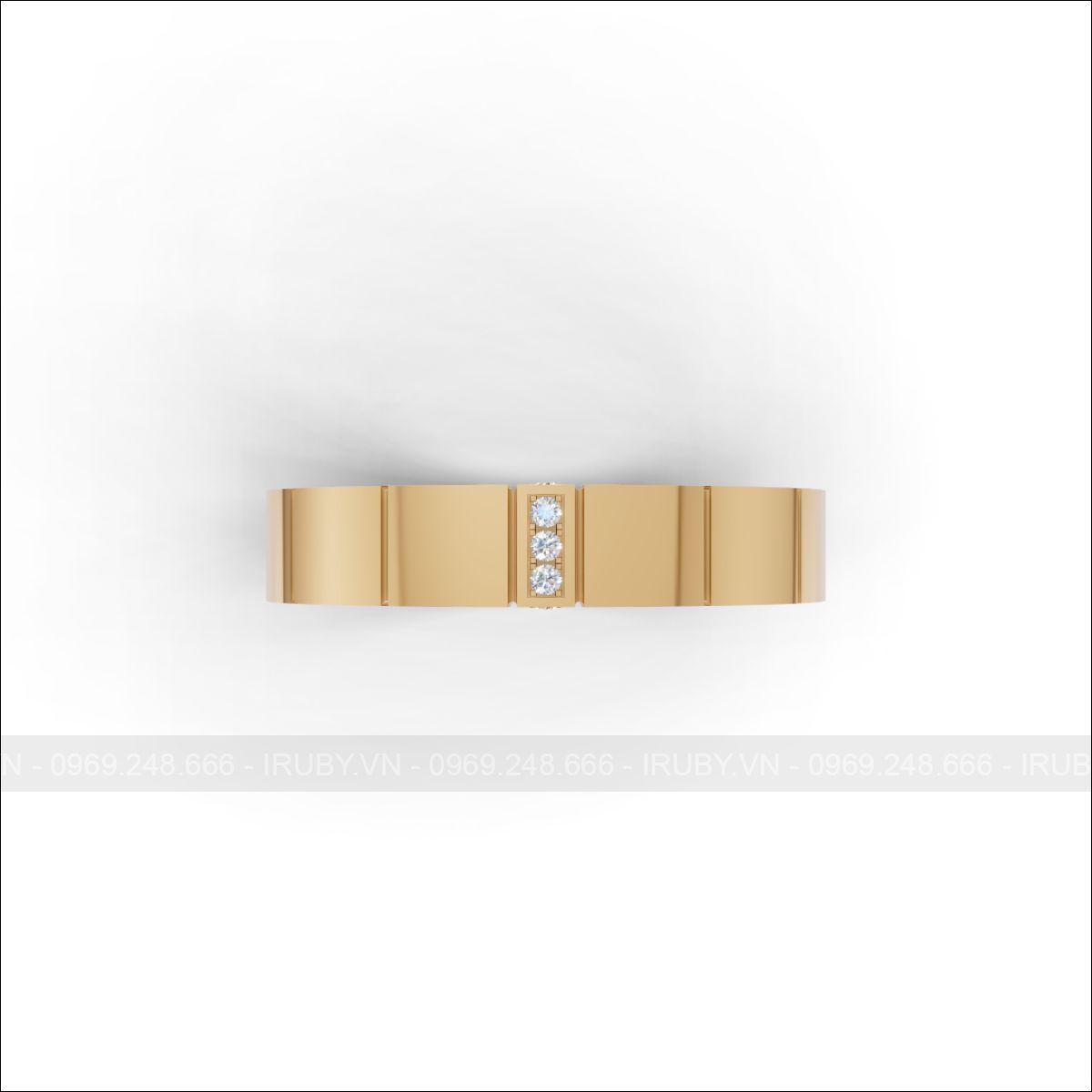 Nhẫn cưới kim cương modern block signature – IRNC058