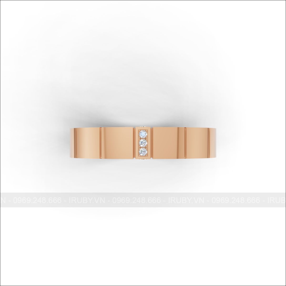 Nhẫn cưới kim cương modern block signature – IRNC058