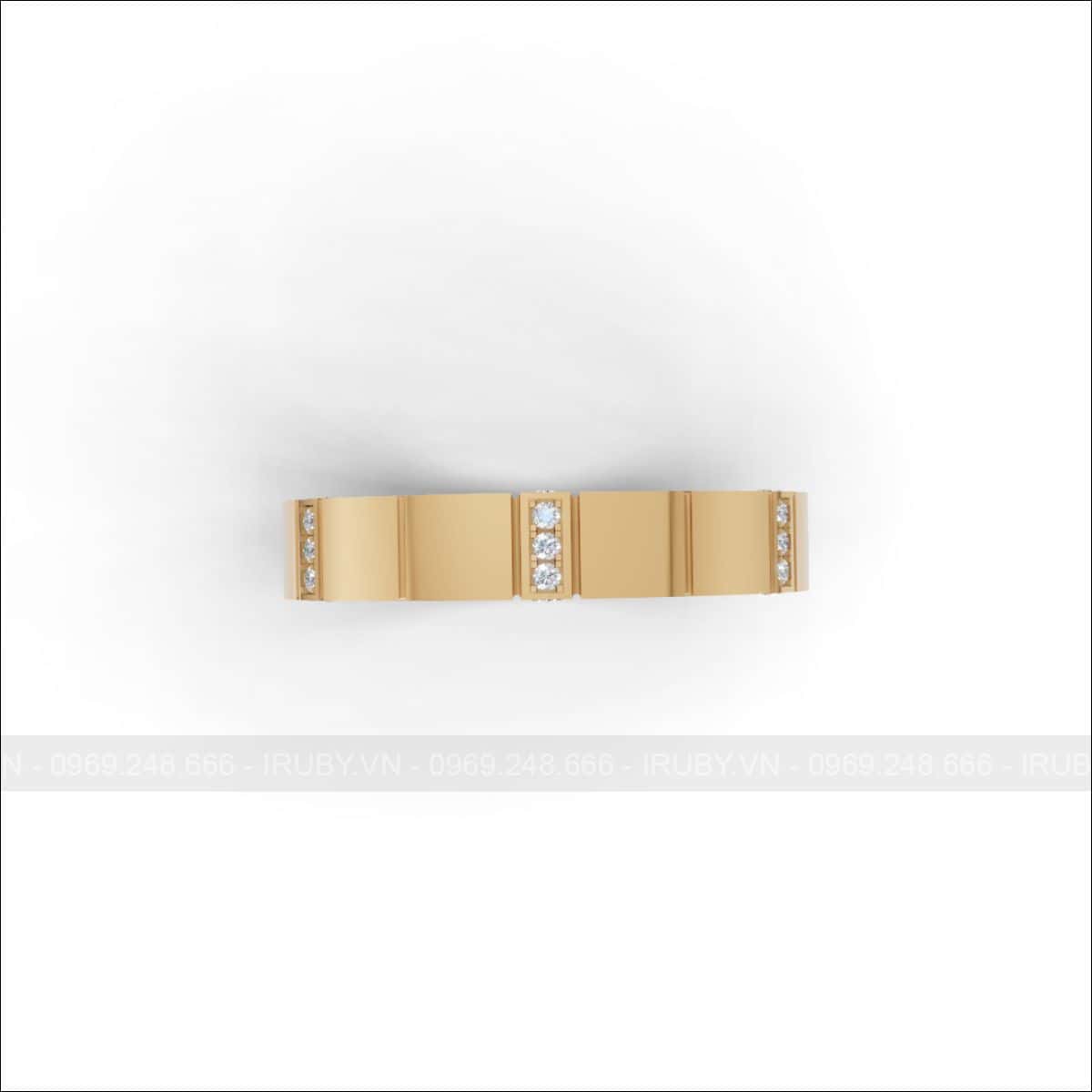 Nhẫn cưới kim cương modern block signature – IRNC058