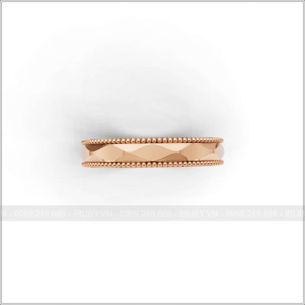 Nhẫn cưới milgrain vát cạnh đính đá sang trọng hiện đại – IRNC037